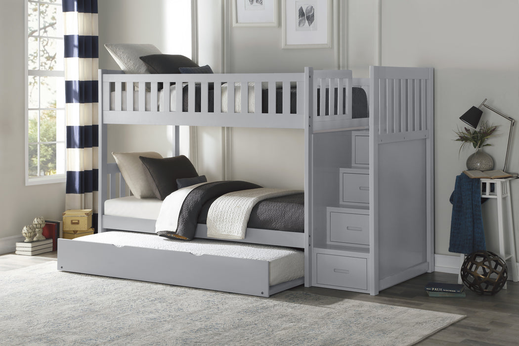 Orion - (5) Twin/Twin Step Bunk Bed with Twin Trundle