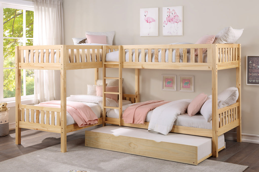 Bartly - (4) Corner Bunk Bed with Twin Trundle