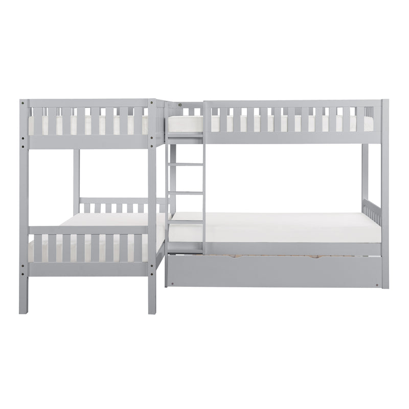 Orion - (4) Corner Bunk Bed with Twin Trundle