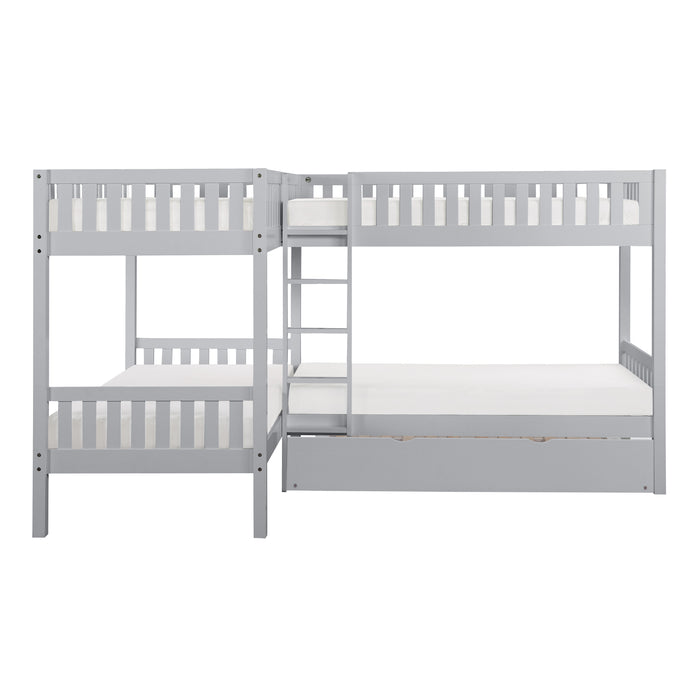 Orion - (4) Corner Bunk Bed with Twin Trundle