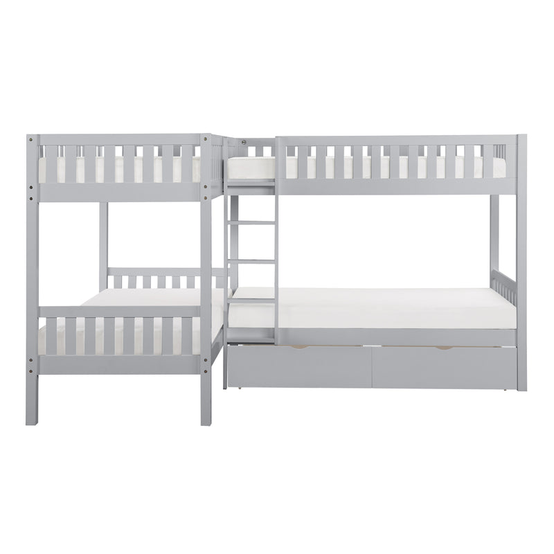 Orion - (4) Corner Bunk Bed with Storage Boxes