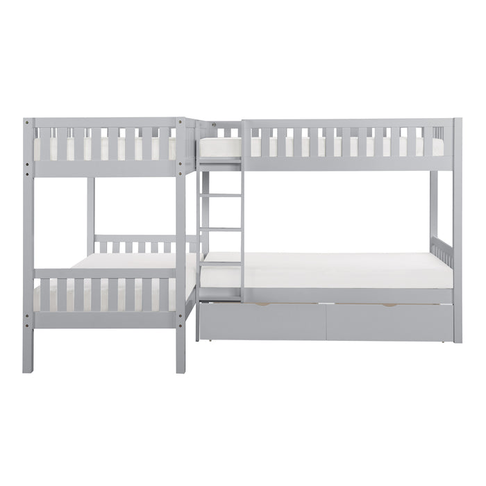 Orion - (4) Corner Bunk Bed with Storage Boxes