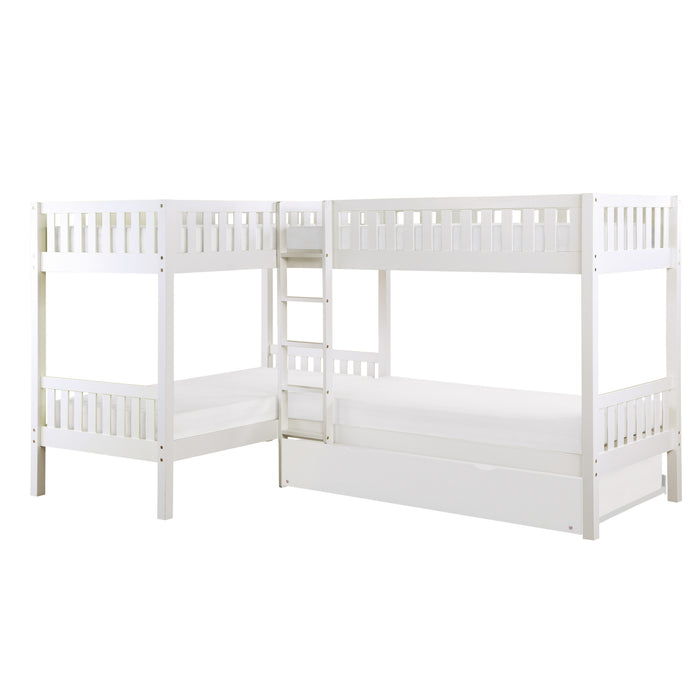 Galen - (4) Corner Bunk Bed with Twin Trundle