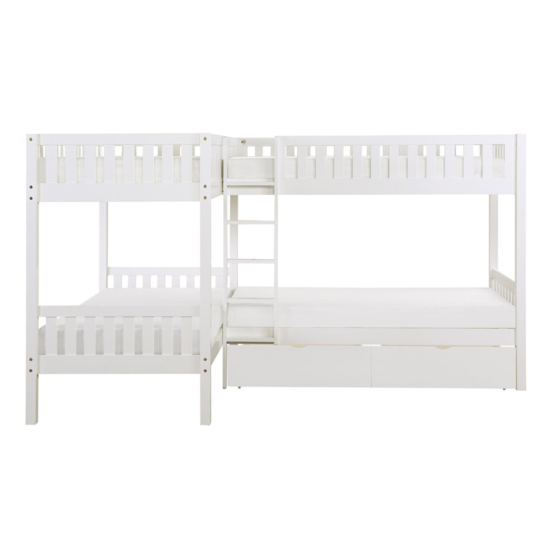 Galen - (4) Corner Bunk Bed with Storage Boxes