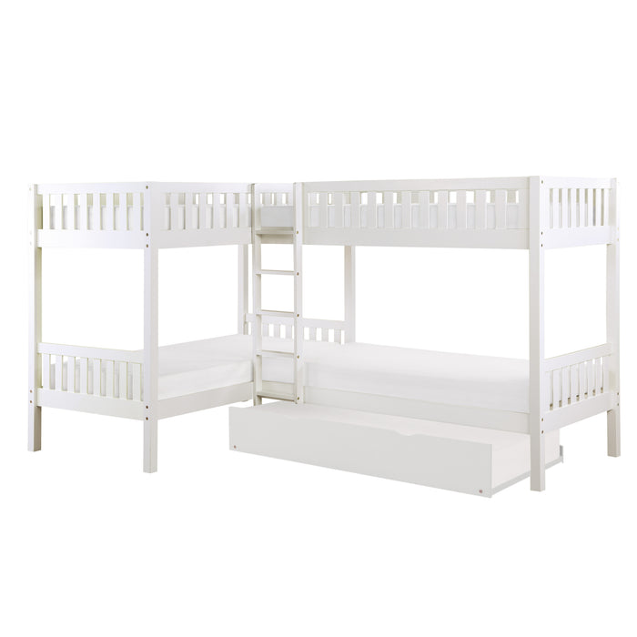 Galen - (4) Corner Bunk Bed with Twin Trundle