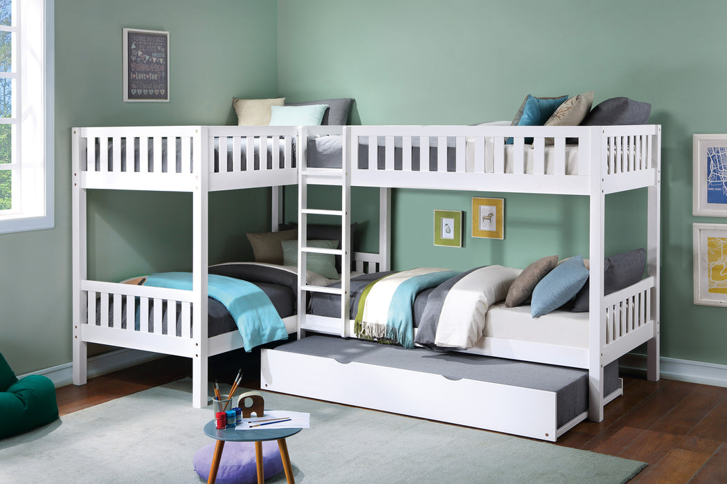 Galen - (4) Corner Bunk Bed with Twin Trundle