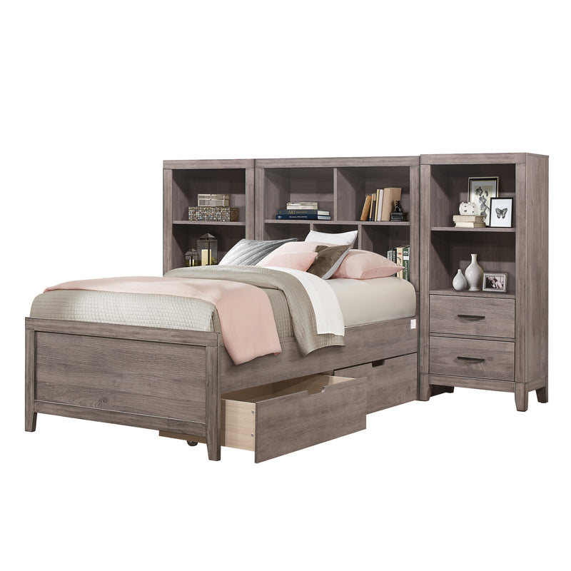 Woodrow - 4pc Set Twin Wall Bed with Toy Boxes (TB+2PNS+TFT)