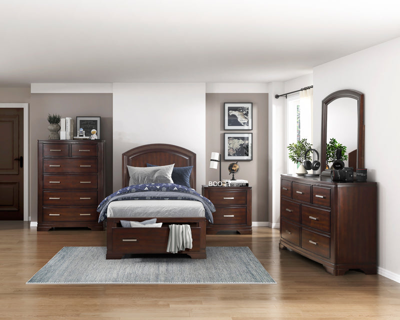 Hudson - (3) Twin Platform Bed with Footboard Storage
