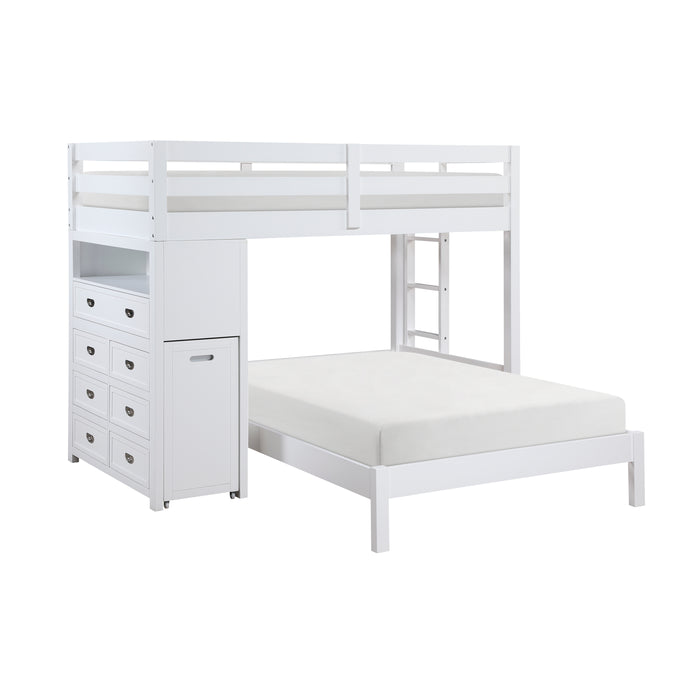Sloane - (6) Twin/Full Loft Bunk Bed with Chest and Hidden Desk