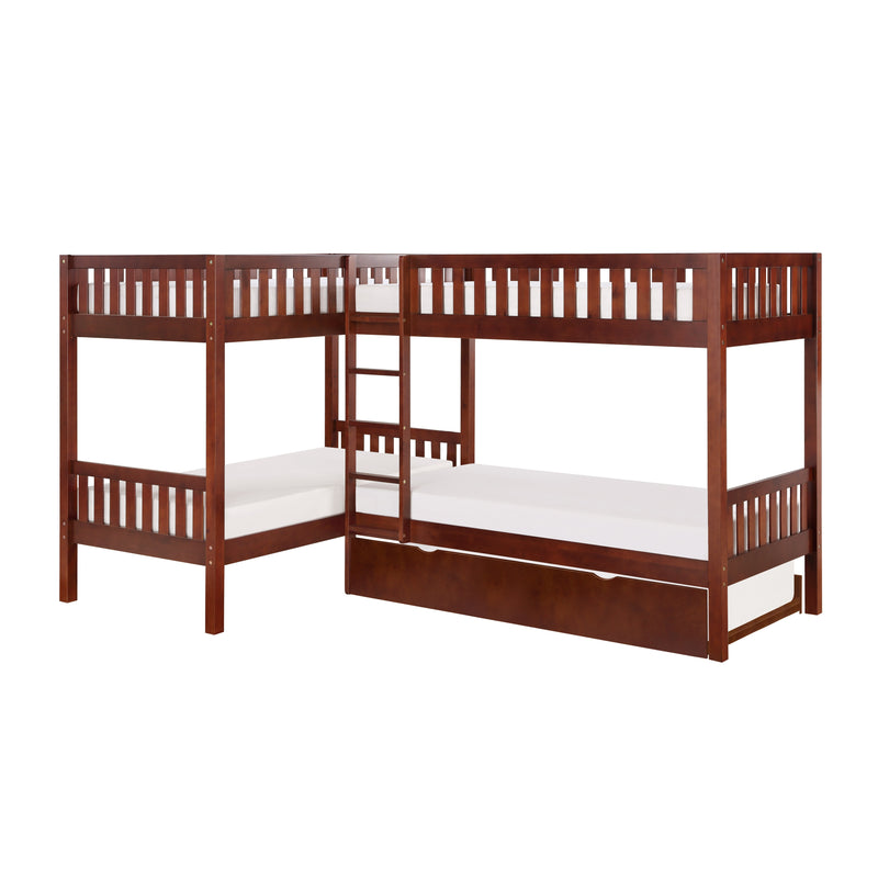 Rowe - (4) Corner Bunk Bed with Twin Trundle