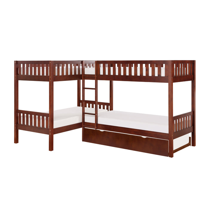 Rowe - (4) Corner Bunk Bed with Twin Trundle