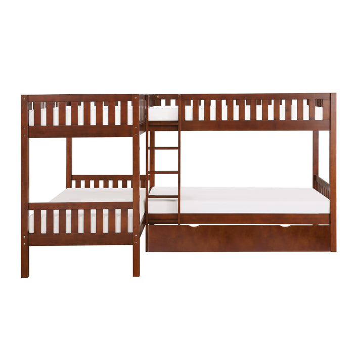 Rowe - (4) Corner Bunk Bed with Twin Trundle