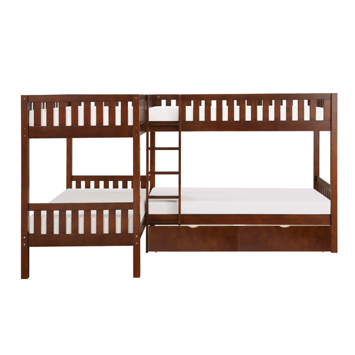 Rowe - (4) Corner Bunk Bed with Storage Boxes