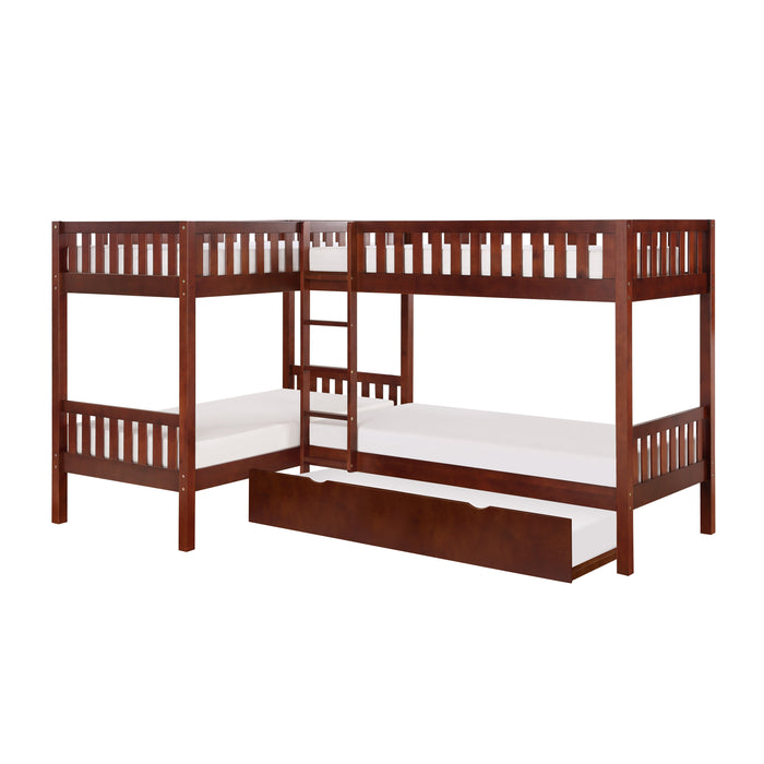 Rowe - (4) Corner Bunk Bed with Twin Trundle