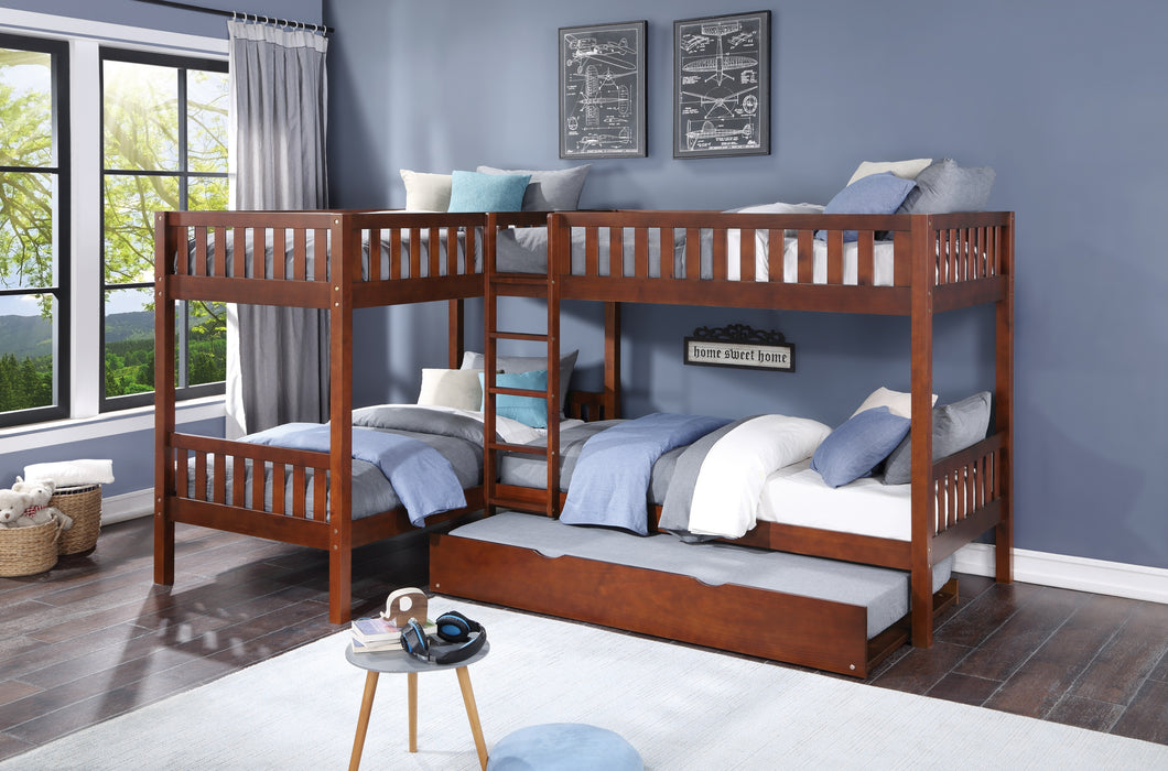Rowe - (4) Corner Bunk Bed with Twin Trundle