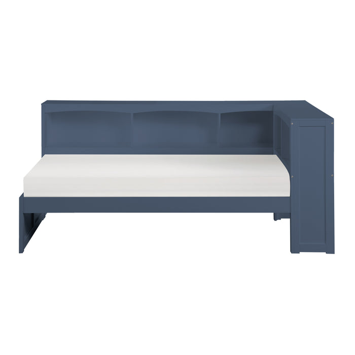 Nora - (3) Twin Bookcase Corner Platform Bed