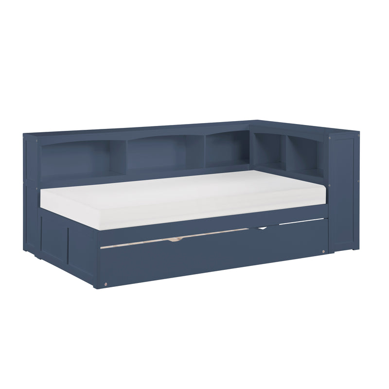Nora - (3) Twin Bookcase Corner Platform Bed