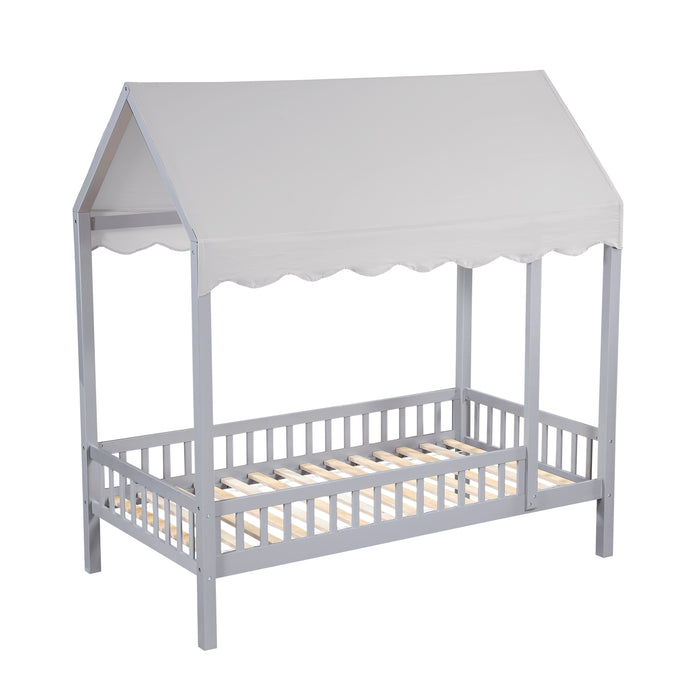 - Twin Canopy Platform Bed