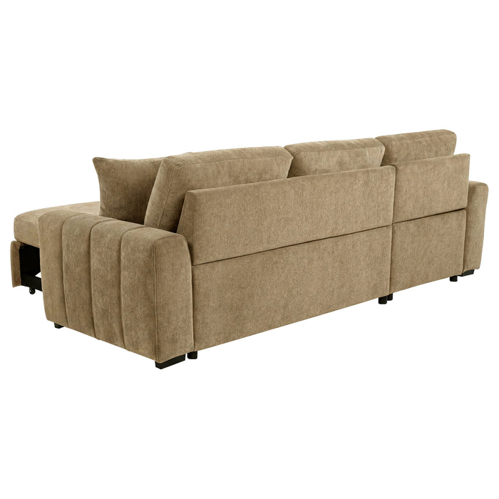 Pastrana Upholstered Sleeper Sectional Sofa LAF Chaise Camel