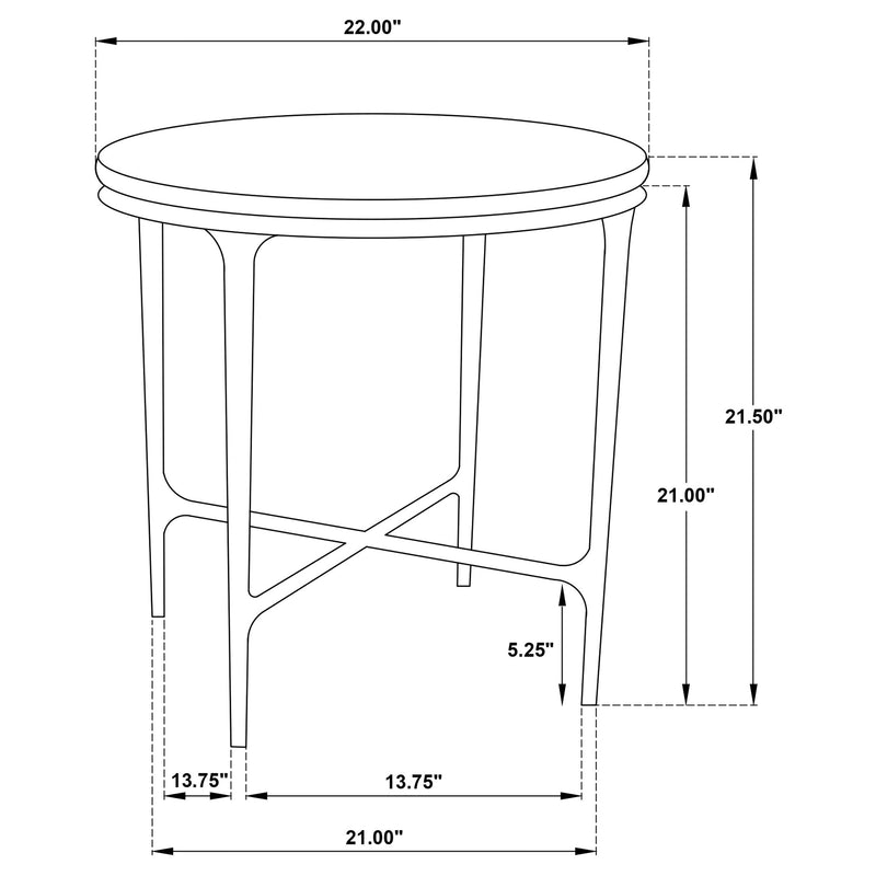 Hermas 3-piece Round Marble Coffee and End Table Set White