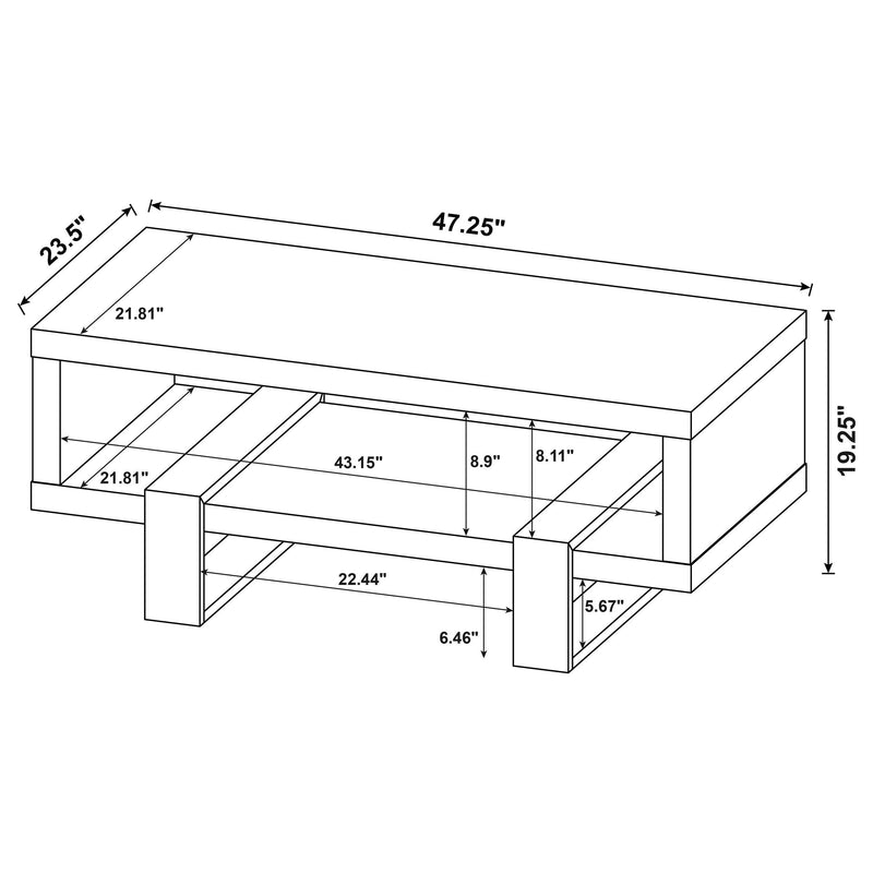Dinard Engineered Wood Cocktail Coffee Table Latte