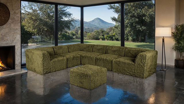 Nappi - Large L-Sectional w/ Ottoman (Compressed Foam)
