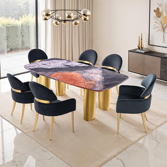 Northolt - 7 Pc. Dining Table Set W/ Black Chair