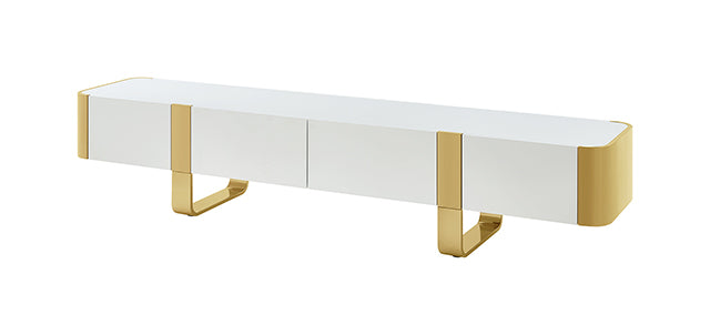 Larvik - TV Stand White w/ Gold Frame