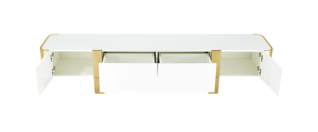 Larvik - TV Stand White w/ Gold Frame