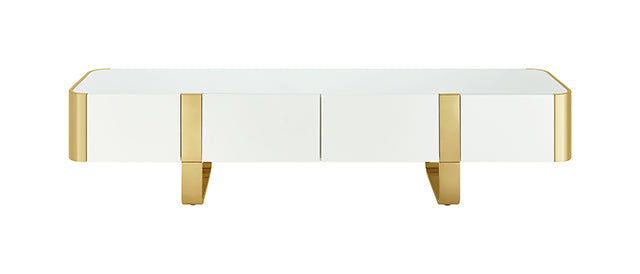 Larvik - TV Stand White w/ Gold Frame