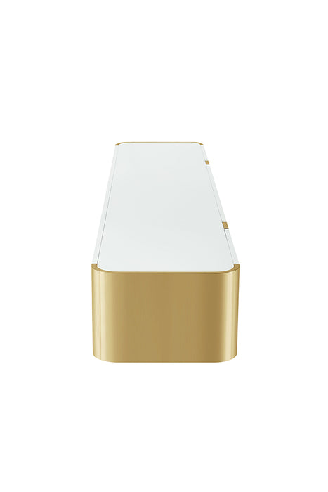 Larvik - TV Stand White w/ Gold Frame