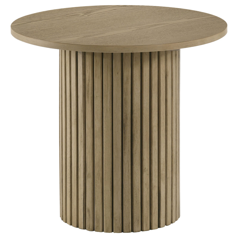 Hamlyn 5-piece Round Wood Counter Height Dining Set Cream and Natural Oak