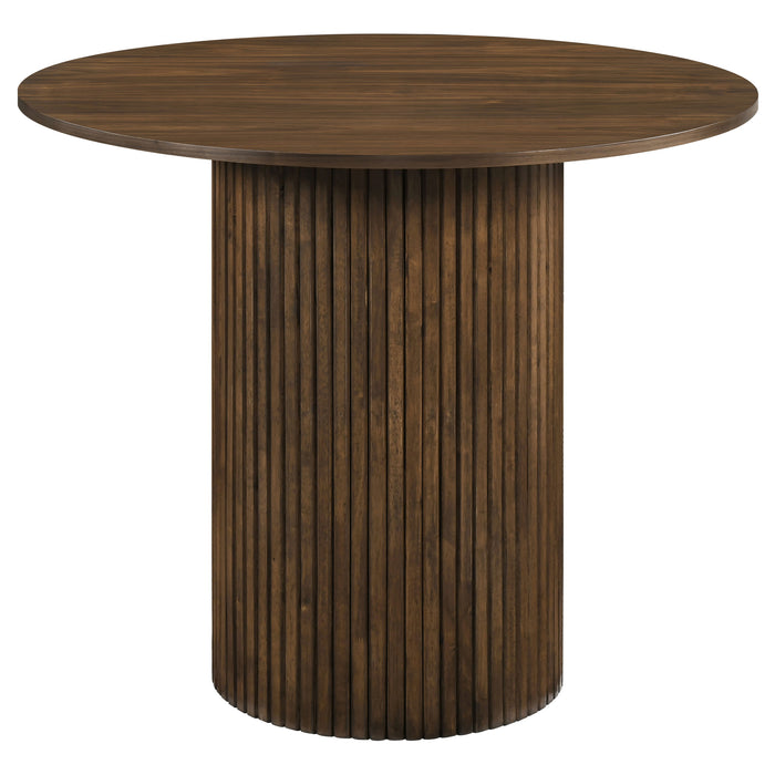 Hamlyn 5-piece Round Wood Counter Height Dining Set Grey and Walnut