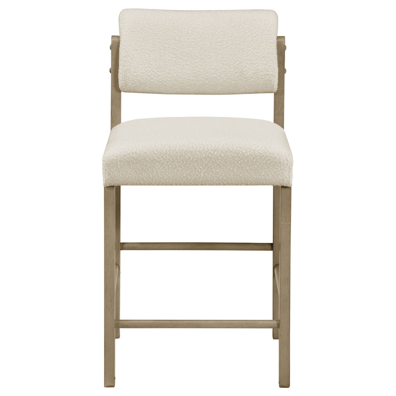 Kehoe Upholstered Counter Height Chair Cream and Natural Oak (Set of 2)