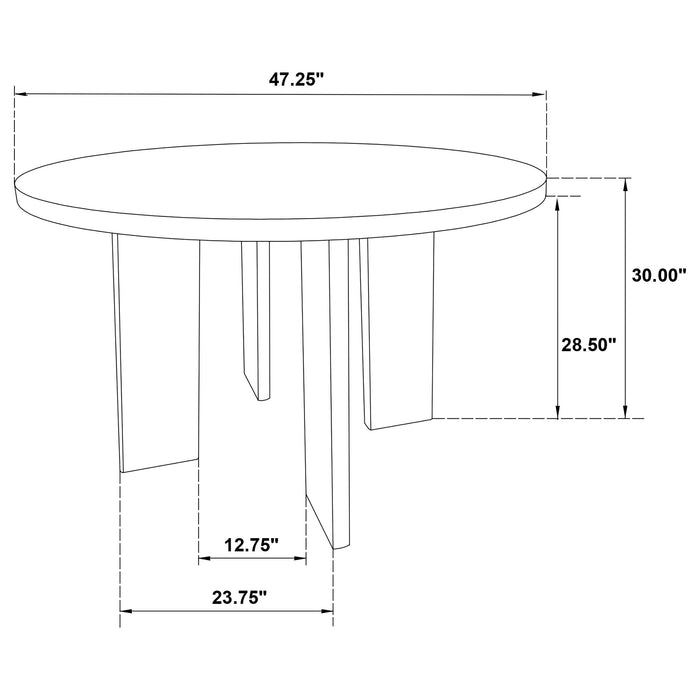 Strouse 47-inch Round Wood Dining Room Table Black