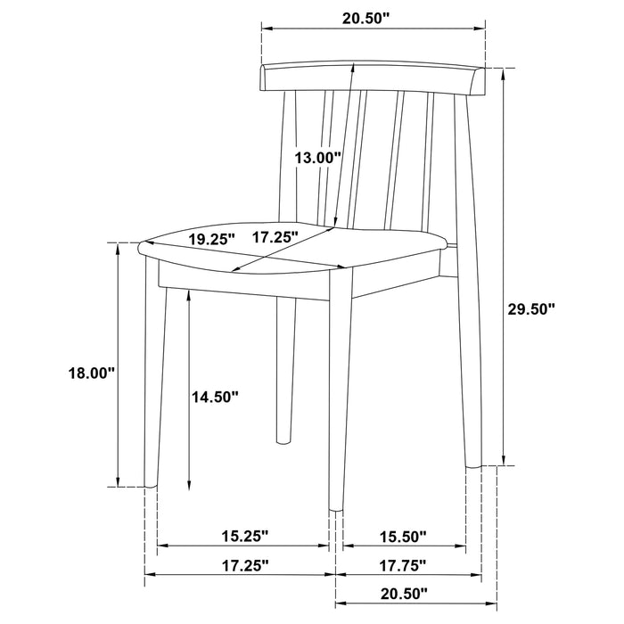Cullen Dining Side Chair Upholstered Seat Walnut (Set of 2)