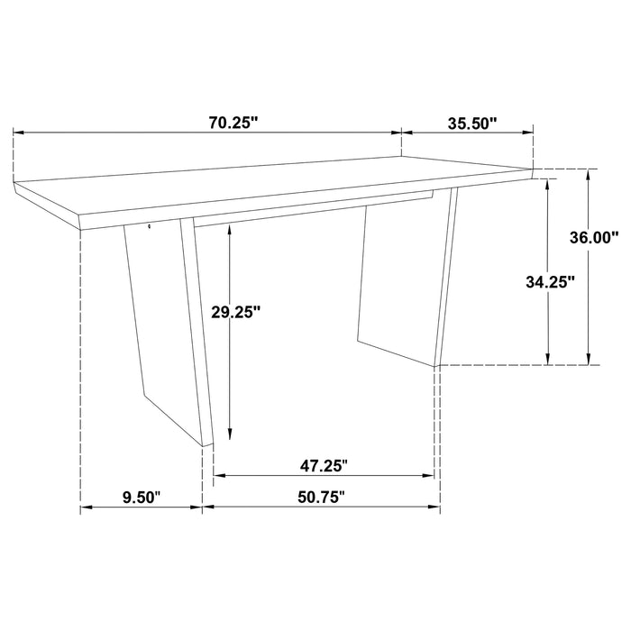 Decker 7-piece 70-inch Rectangular Counter Height Dining Set Black