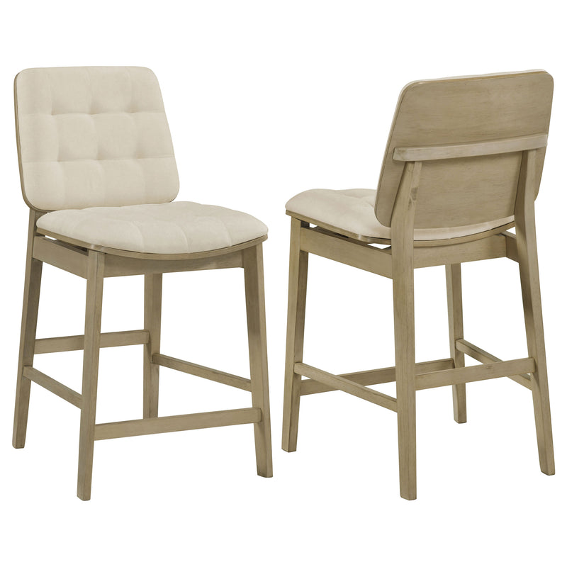 Redbridge Upholstered Counter Chair Cream and Natural Oak (Set of 2)