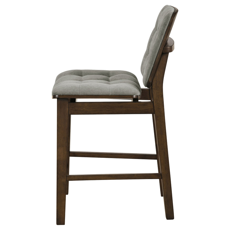 Redbridge Upholstered Counter Chair Grey and Walnut (Set of 2)