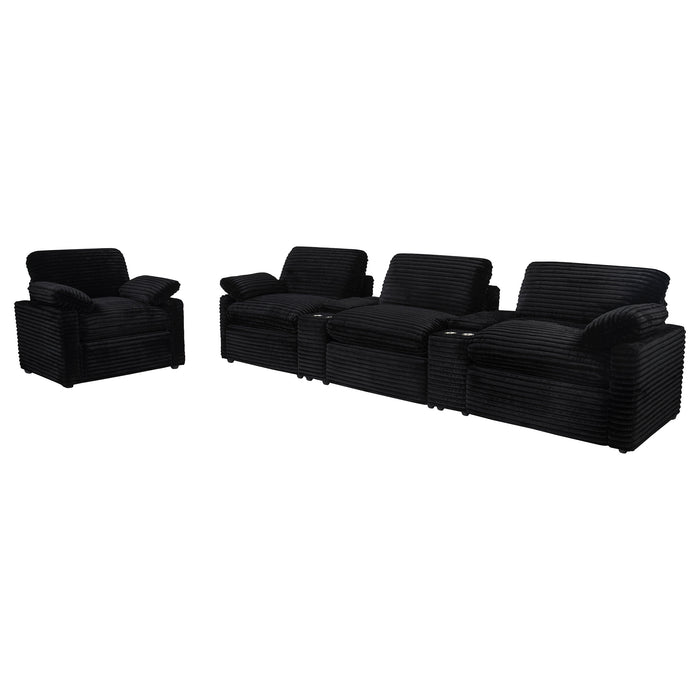 Collins Upholstered Power Recliner Chair Black