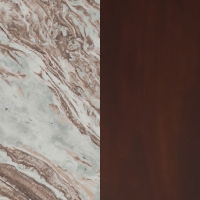 Jenna 35-inch Round Marble Top Cocktail Coffee Table Brown