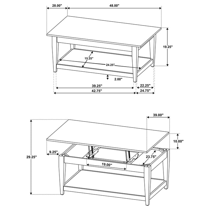 Lindenton Lift-Top Occasional Cocktail Coffee Table Blonde