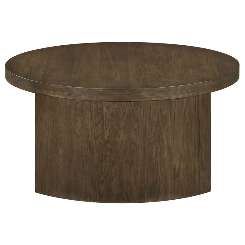 Sweeney 39-inch Round Wood Occasional Cocktail Coffee Table Dark Walnut