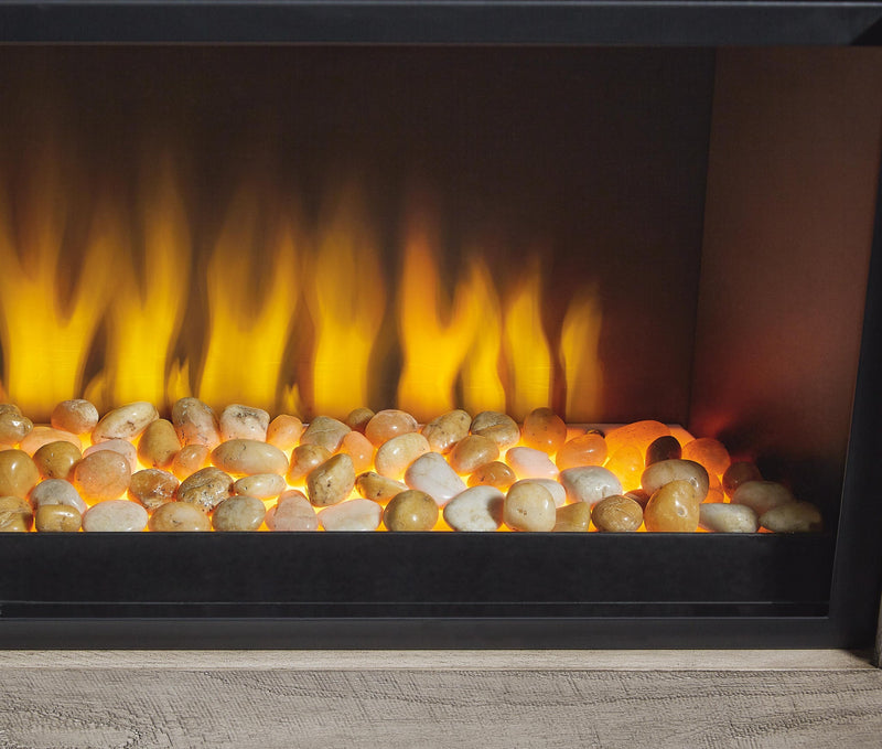 Mueble de TV Naydell de 92" con chimenea eléctrica