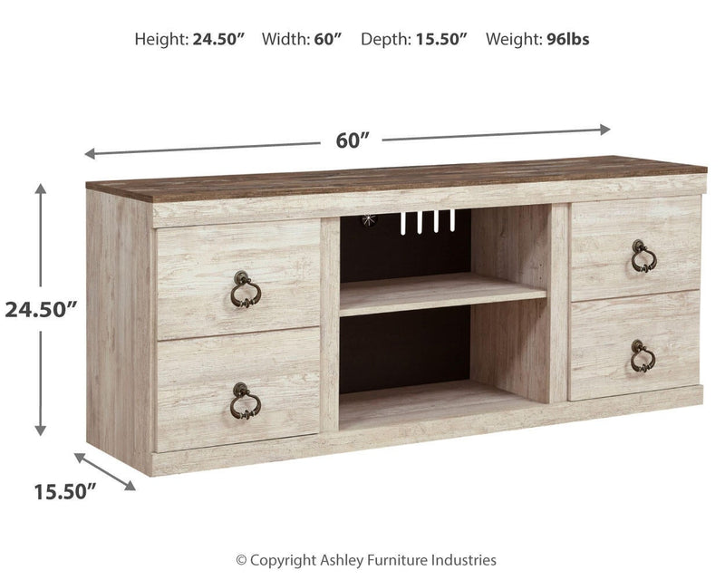 Mueble de TV LG Willowton con opción de chimenea