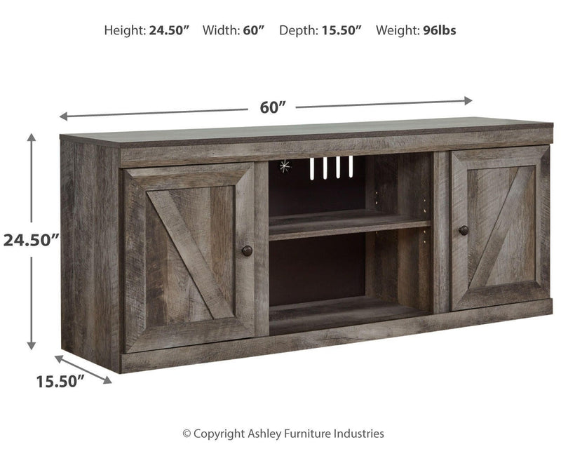 Mueble de TV LG Wynnlow con opción de chimenea
