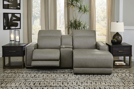 Seccional reclinable eléctrico de 3 piezas con chaise longue Correze