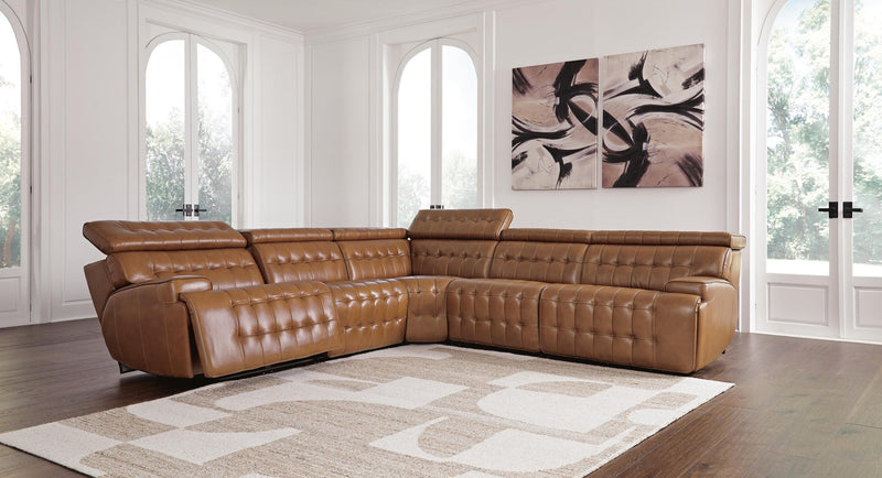Seccional reclinable eléctrico de 5 piezas Tempmpton
