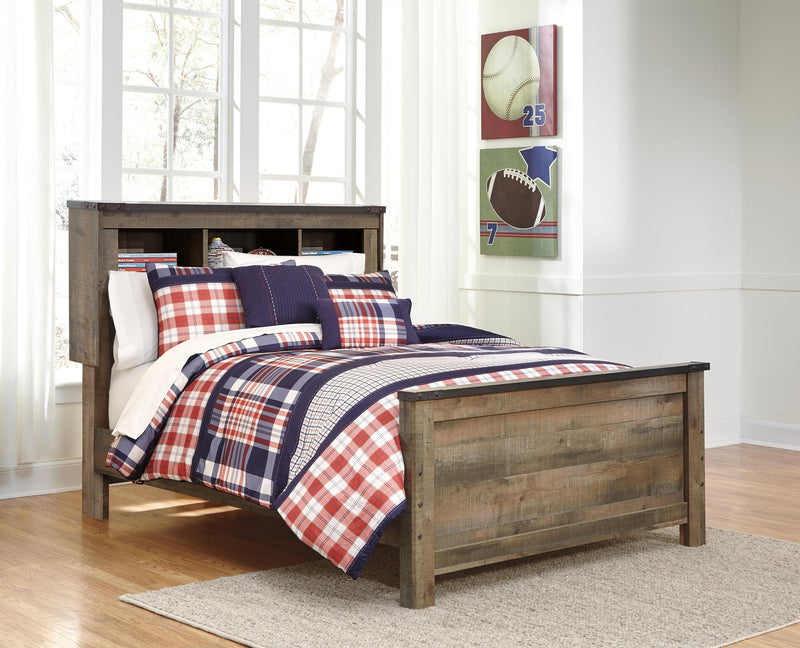 Cama con estantes y librería Trinell