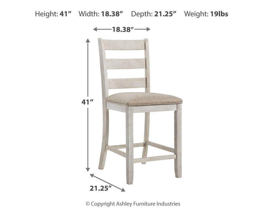 Mesa de comedor de altura de mostrador y 4 taburetes de bar Skempton